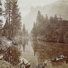 Eadweard Muybridge, Loya: Valley of the Yosemite (The Sentinel), c. 1867 – c. 1872. Rijksmuseum. Public Domain